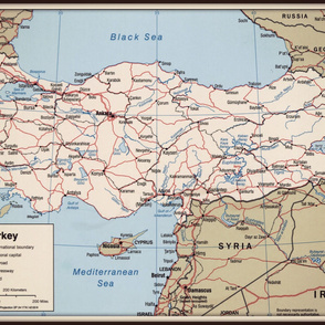 Turkey map, large