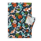 Koi Pond - Large Scale Navy Orange