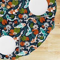 Koi Pond - Large Scale Navy Orange