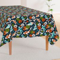 Koi Pond - Large Scale Navy Orange