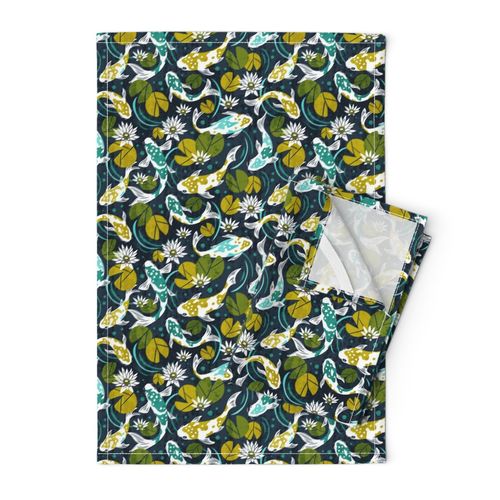 Koi Pond - Medium Scale Navy Green