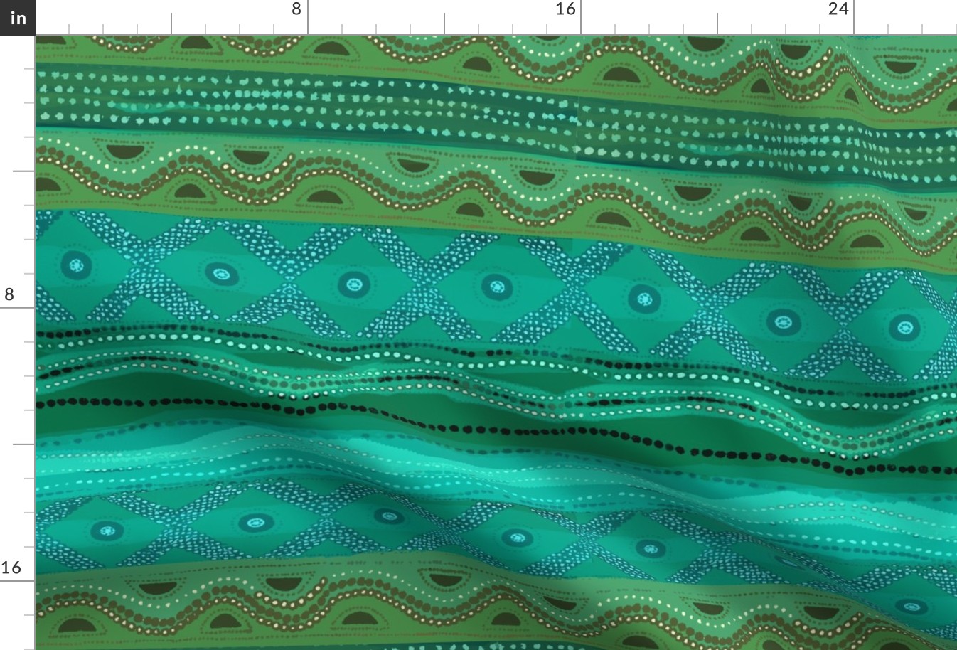 Caribbean Batik - Large Scale Blue Green