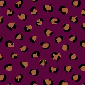 Trendy panther print animals fur minimal Scandinavian style raw brush abstract color maroon brown black winter