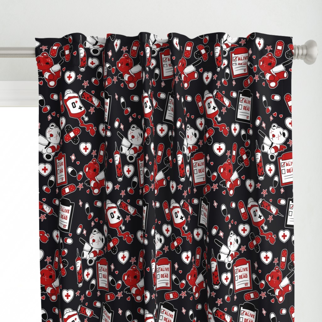 Large Scale Red Black and White Creepy Cute Bears