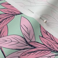 Lush leaves autumn tree leaf garden vibes and fall dreams mint green pink