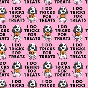 (small scale) I do tricks for treats - dog halloween - pink - LAD19BS