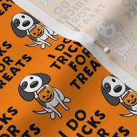 (small scale) I do tricks for treats - dog halloween - orange - LAD19BS
