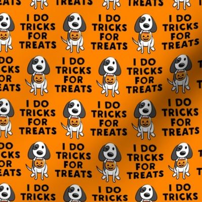 (small scale) I do tricks for treats - dog halloween - orange - LAD19BS