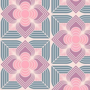 Art Deco Line Flower Pink