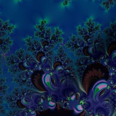 Midnight Blue Frost Fractal Abstract