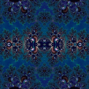 Midnight Blue Frost Fractal Abstract