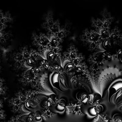 Midnight Black Frost Fractal Abstract
