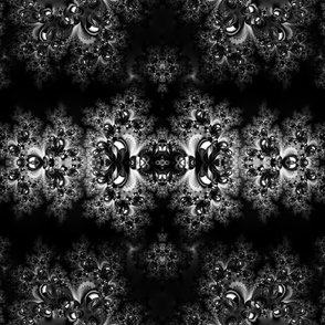 Midnight Black Frost Fractal Abstract