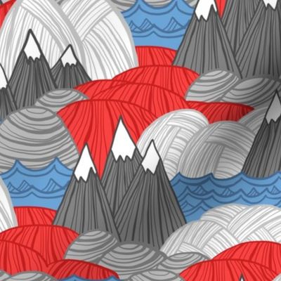 Rolling Landscape (Red, White & Blue)