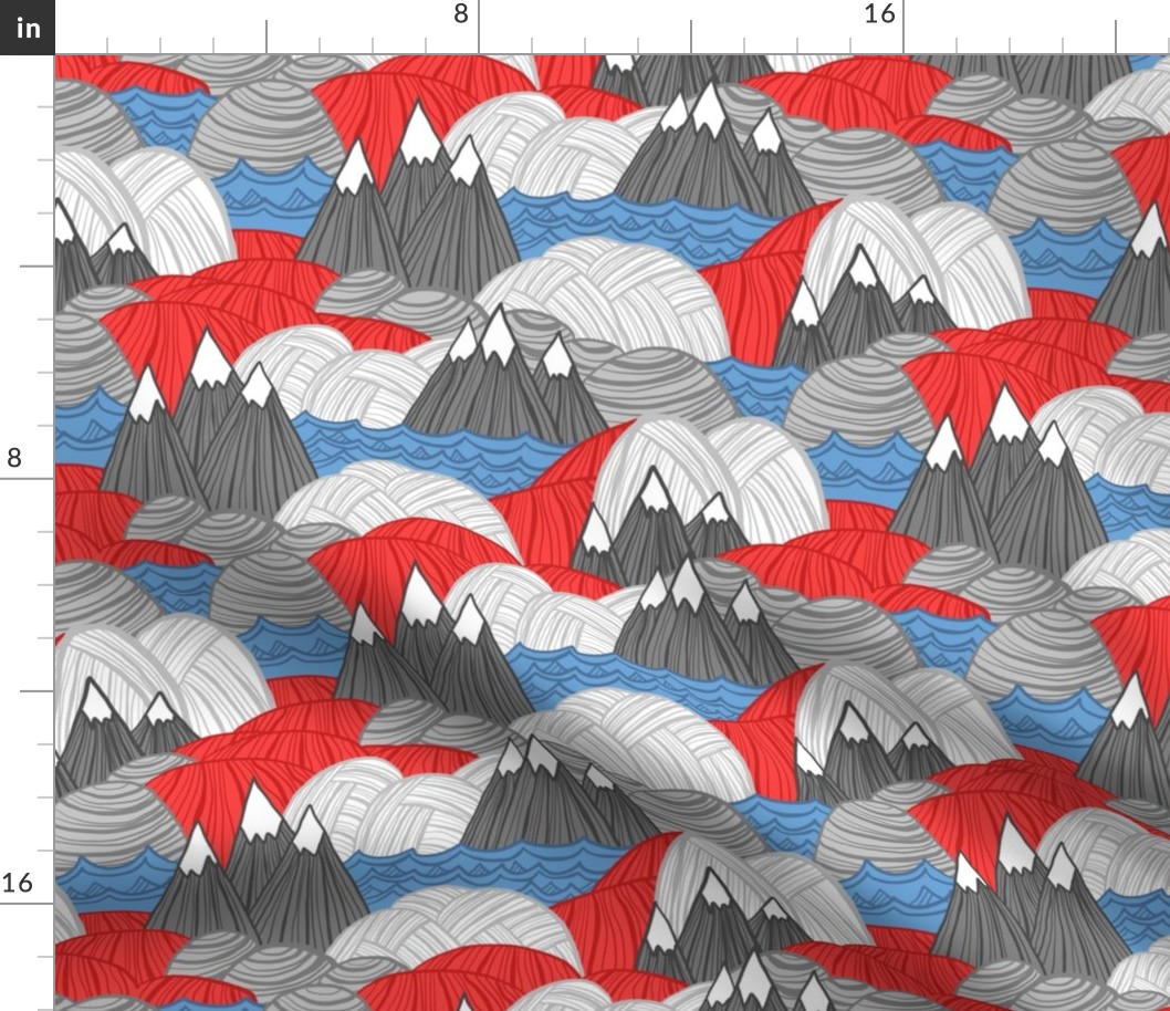 Rolling Landscape (Red, White & Blue)