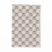 floral fox with gray stripes