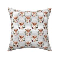 floral fox with gray stripes