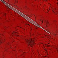 Embossed Red Flowers