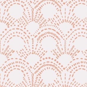 Embroidered Suns (peach on white) 
