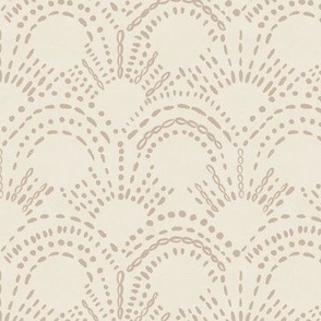 Embroidered Sunshines (beige on cream)