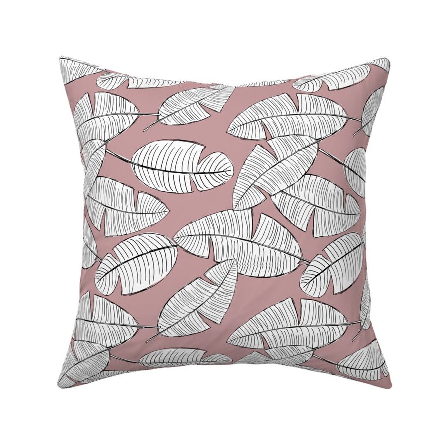 Lush leaves palm tree leaf garden tropical summer vibes and surf beach dreams white mauve