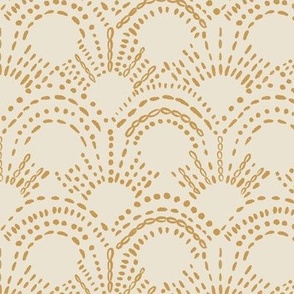 Embroidered Sunshines (gold on cream)