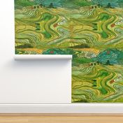 Terraced Rice Paddy Fields- Landscape 