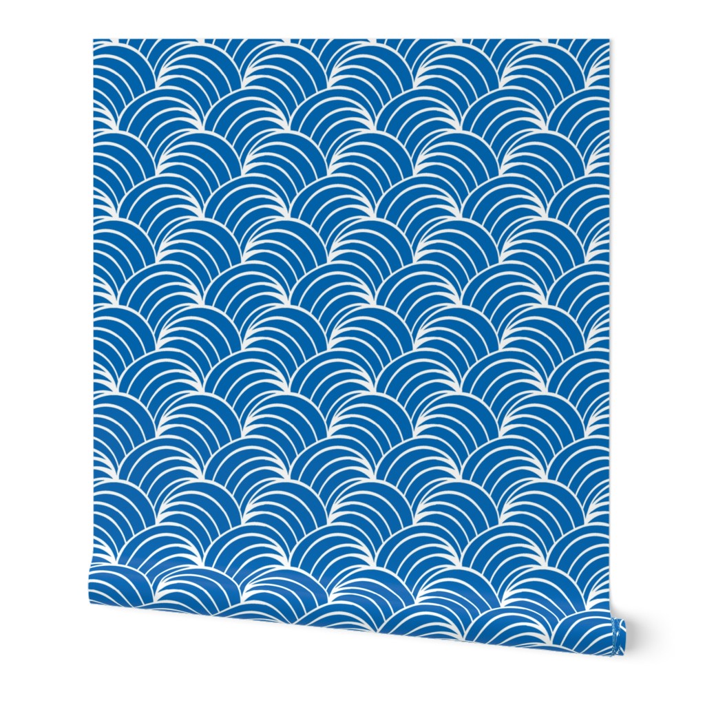 Art deco  blue geometric  Ocean Wave , Art Deco 