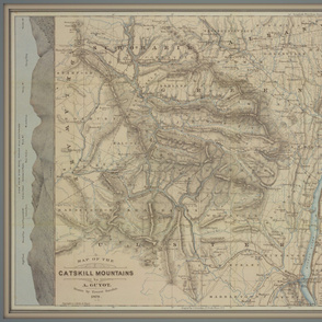 Catskill Mountains map, vintage, XL