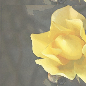 Yellow rose tea towel - summer