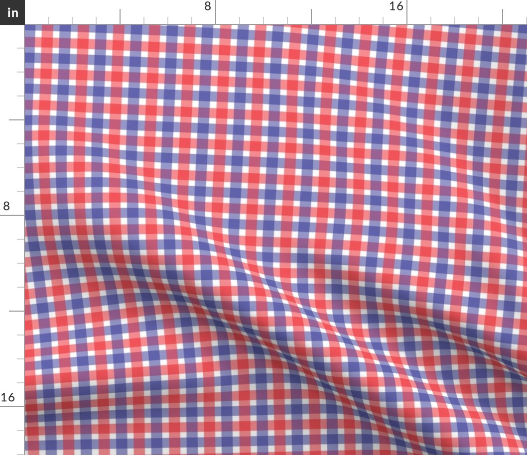 July 4th Gingham Red White Blue