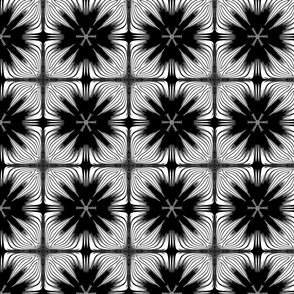 Black and White Exotic Flower Pattern