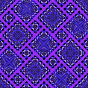 Blue Purple and Black Geometric Basket Weave