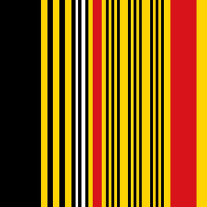 Richmond Tigers Colors: Big Stripes with Red and White - Vertical