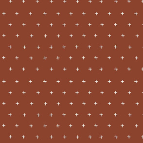 rust red cross plus swiss cross swiss crosses scandi basic mud cloth fabric gift wrap wrapping paper wallpaper 