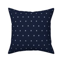 hand drawn midnight blue exes ex x cross crosses fabric gift wrap wrapping paper wallpaper 