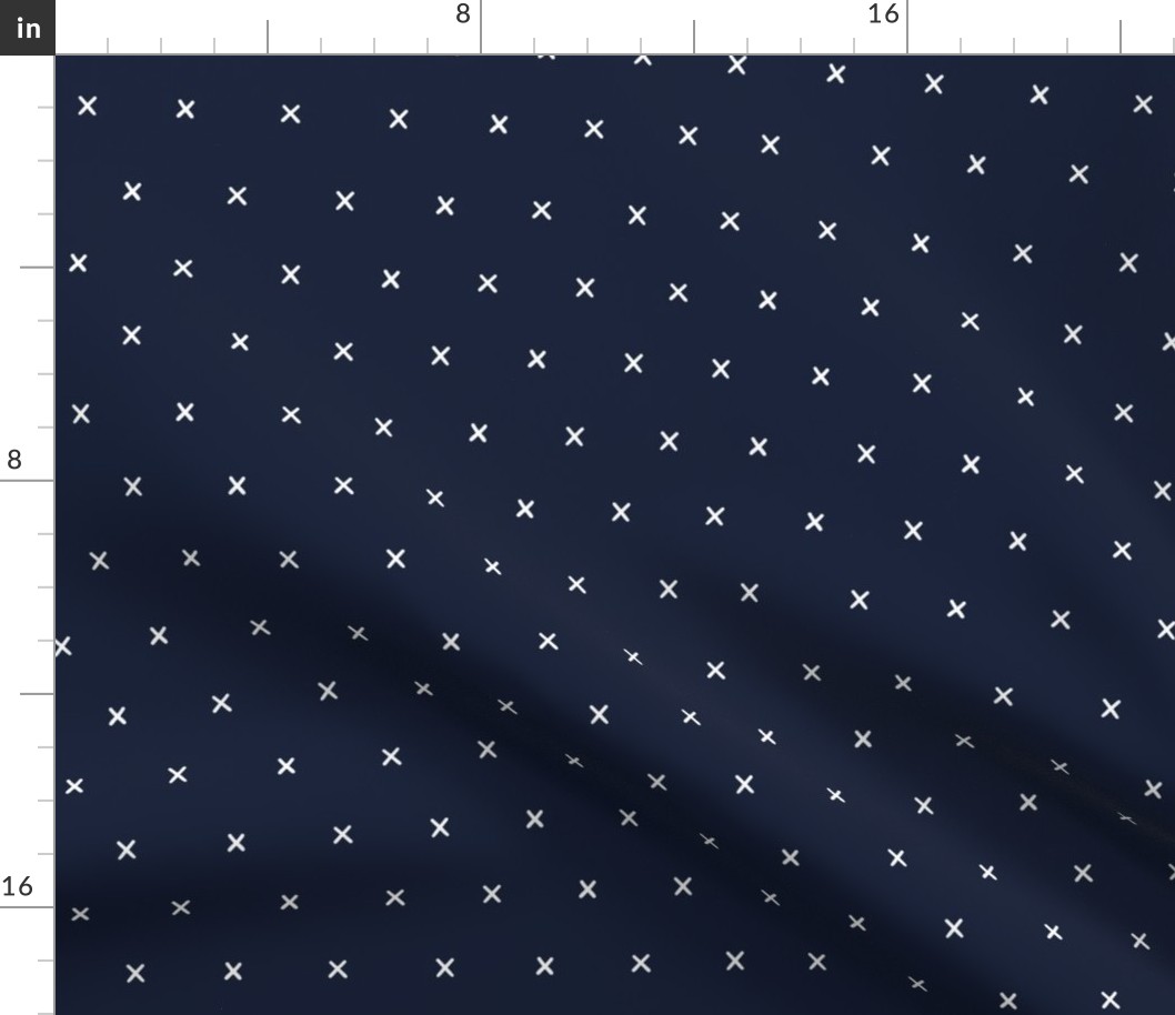 hand drawn midnight blue exes ex x cross crosses fabric gift wrap wrapping paper wallpaper 