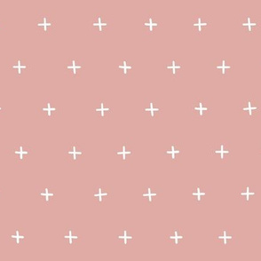 dusty pink cross plus swiss cross swiss crosses scandi girls fabric gift wrap wrapping paper wallpaper 