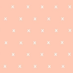 bright salmon exes ex x cross crosses fabric gift wrap wrapping paper wallpaper 