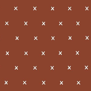 rust red exes ex x cross crosses gift wrap fabric wallpaper wrapping paper christmas stylish