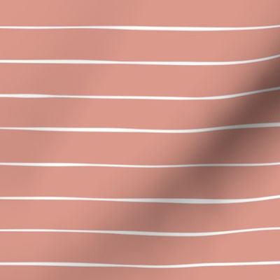 pink salmon coral Scandi horizontal stripes pink freehand lines