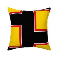 Richmond Colors: Squares - Yellow Squares Black Red White Frames - LARGE