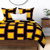 Richmond Colors: Squares - Yellow Squares Black Red White Frames - LARGE