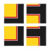 Richmond Colors: Squares - Yellow Squares Black Red White Frames - LARGE