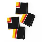 Richmond Colors: Squares - Yellow Squares Black Red White Frames - LARGE