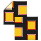 Richmond Colors: Squares - Yellow Squares Black Red White Frames - LARGE