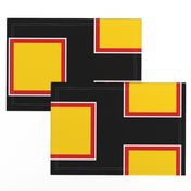 Richmond Colors: Squares - Yellow Squares Black Red White Frames - LARGE