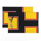 Richmond Colors: Squares - Yellow Squares Black Red White Frames - LARGE