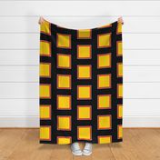 Richmond Colors: Squares - Yellow Squares Black Red White Frames - LARGE