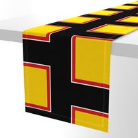 Richmond Colors: Squares - Yellow Squares Black Red White Frames - LARGE